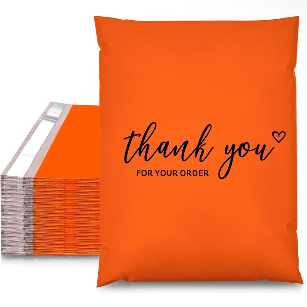 10 XL (HUGE) POLYMAILERS 19” x 24” - Orange Thank You